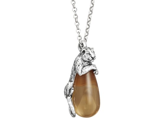 Pendente Giovanni Raspini Donna Goccia Leopardo in Argento Cristallo 12408 - 12408